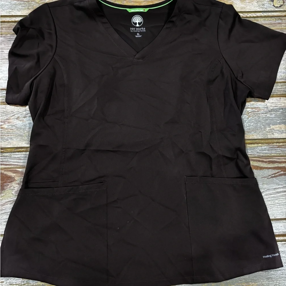 Healing Hands Dark Brown Women’s Scrub Set - Picture 2 of 4